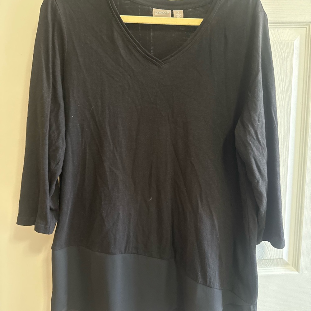 Chico's Elegant Black Long Sleeve Top